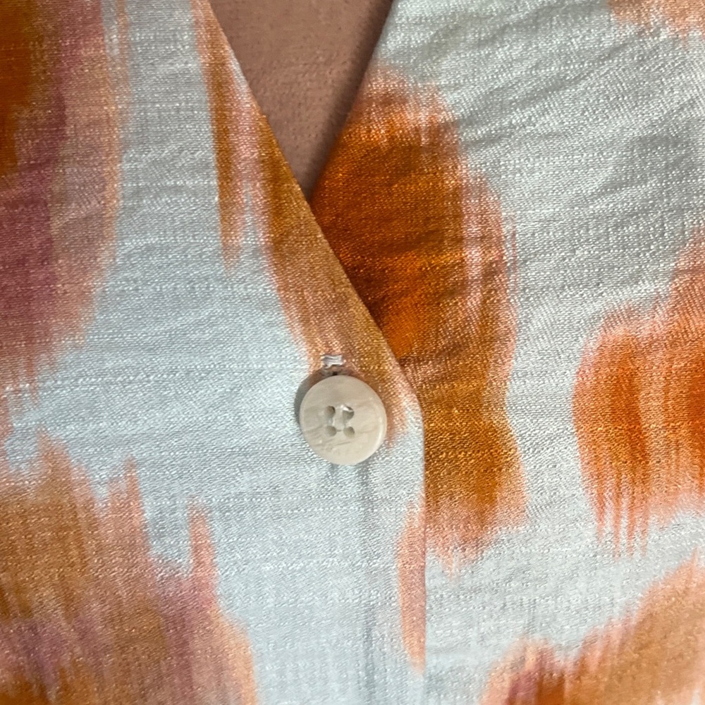 Bimba Y Lola Modern Orange and Tan Blouse Size XS - Picture 5 of 9